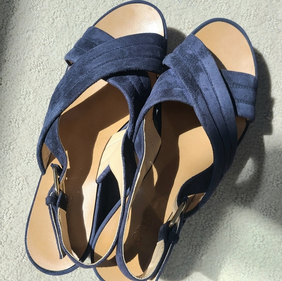 Midnight Blue Platform Sandals - Picture 3 of 7